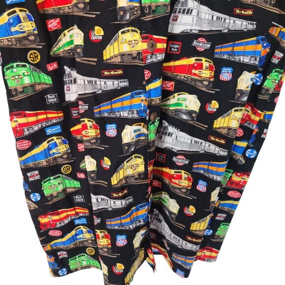 Max Boxxer Mens L Black Train Print Short Sleeves Cotton Button Up Shirt Pocket - Picture 3 of 8